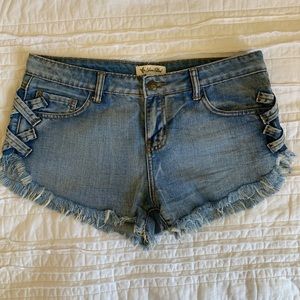 Cut-off jean shorts